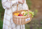 Handmade Wicker Basket With Handle For Camping Picnic